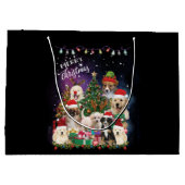 Hunde frohe Weihnachtslicht Große Geschenktüte (Rückseite)
