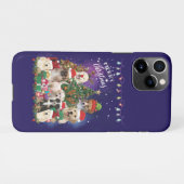 Hunde frohe Weihnachtslicht iPhone Hülle (Rückseite (Horizontal))