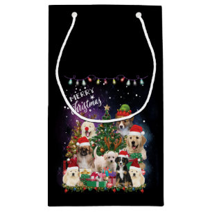 Hunde frohe Weihnachtslicht Kleine Geschenktüte