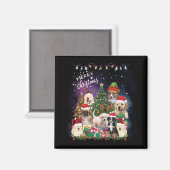 Hunde frohe Weihnachtslicht Magnet (Vorderseite/Rückseite)