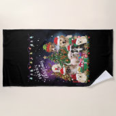Hunde frohe Weihnachtslicht Strandtuch (Vorderseite)