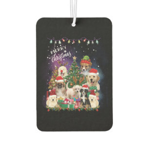 Hunde Frohe Weihnachtslichter Autolufterfrischer
