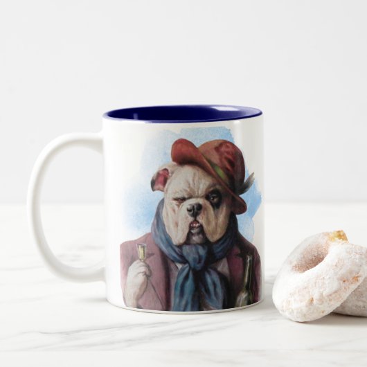 Hunde Funny-Beer Bar Regelmäßige Patronen Zweifarbige Tasse (Mit Donut)