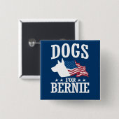 HUNDE FÜR BERNIE SANDERS BUTTON (Vorne & Hinten)