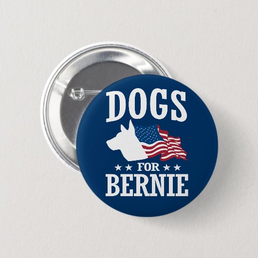 HUNDE FÜR BERNIE SANDERS BUTTON (Vorne & Hinten)