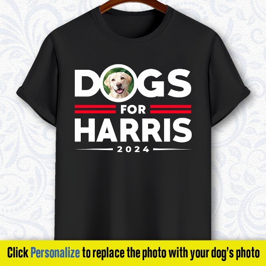 Hunde für Harris 2024 Personalisiertes Foto T-Shirt