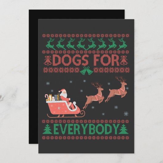 Hunde für jeden lustigen hässlichen Weihnachtskrau Einladung (Vorne/Hinten)