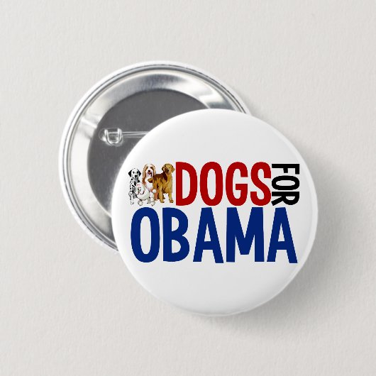 Hunde für Obama Button (Vorne & Hinten)