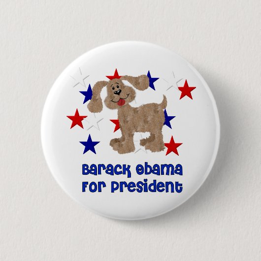 Hunde für Obama Button (Vorderseite)