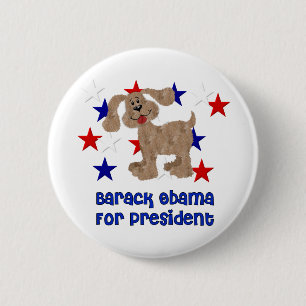 Hunde für Obama Button