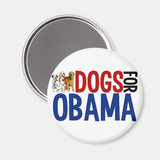 Hunde für Obama Magnet (Vorderseite/Rückseite)