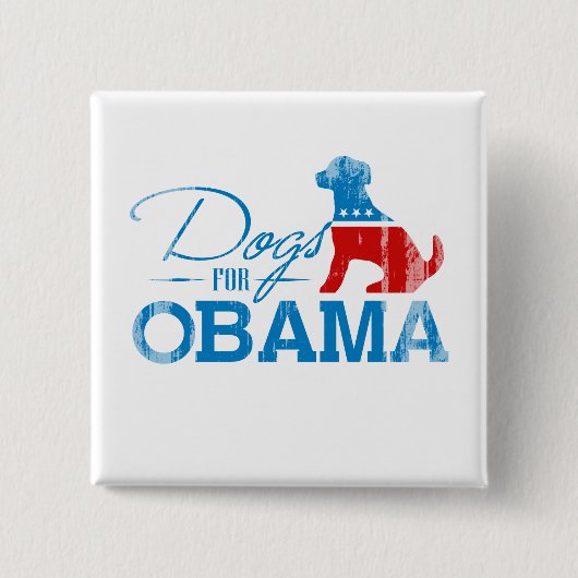 Hunde für Obama - Vintag.png Button (Vorderseite)
