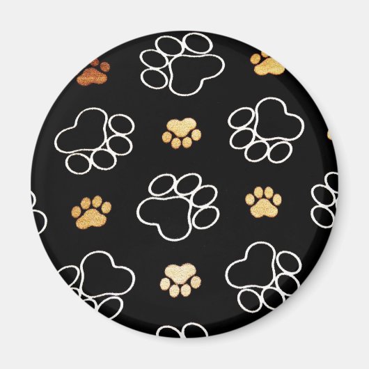 Hunde-Fußschrittmuster Magnet (Vorne)