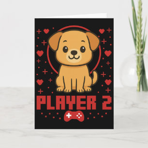 Hunde-Gamer-Paar Hund Retro-Pixel-Arcade  Karte