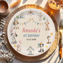 Hunde-Geburtstagsfeier-Welpen-Pawty-Papierplatten Pappteller
