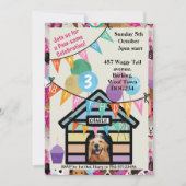 Hunde Geburtstagsfeier Welpenfeier Einladung (Vorderseite)