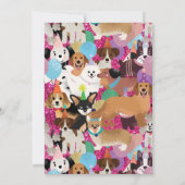 Hunde Geburtstagsfeier Welpenfeier Einladung (Rückseite)