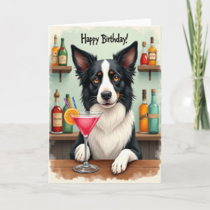 Hunde-Geburtstagskarte mit Cocktail Karte