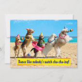 Hunde Geburtstagsparty Conga Linie Einladung (Vorderseite)