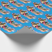 Hunde Geburtstagsparty Conga Linie Geschenkpapier (Ecke)