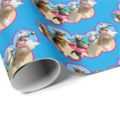 Hunde Geburtstagsparty Conga Linie Geschenkpapier (Rolleneckpunkt)