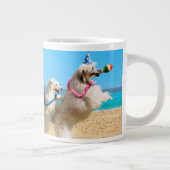 Hunde Geburtstagsparty Conga Linie Jumbo-Tasse (Rechts)