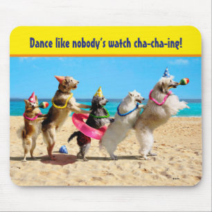 Hunde Geburtstagsparty Conga Linie Mousepad