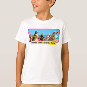 Hunde Geburtstagsparty Conga Linie T-Shirt