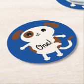 Hunde Geburtstagsparty Kinder Runder Pappuntersetzer (Angewinkelt)