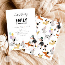 Hunde Geburtstagsparty Welpe Pawty Modern Girl Ein