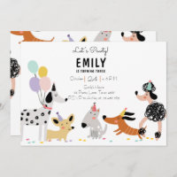 Hunde Geburtstagsparty Welpe Pawty Modern Girl Ein