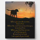 Hunde-Gedächtnisgedicht Fotoplatte (Vorderseite)