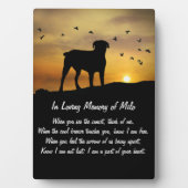 Hunde-Gedächtnisgedicht Fotoplatte (Vorderseite)