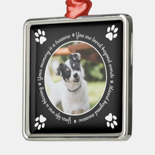 Hunde-Gedächtnispfade druckt Foto Metal-Ornament Ornament Aus Metall (Links)