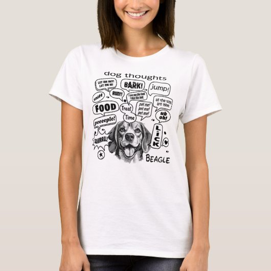 Hunde Gedanken - Beagle T-Shirt (Vorderseite)