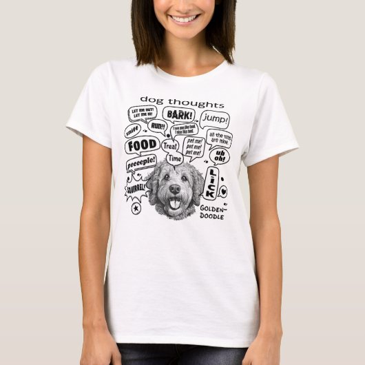 Hunde Gedanken - Goldendoodle T-Shirt (Vorderseite)