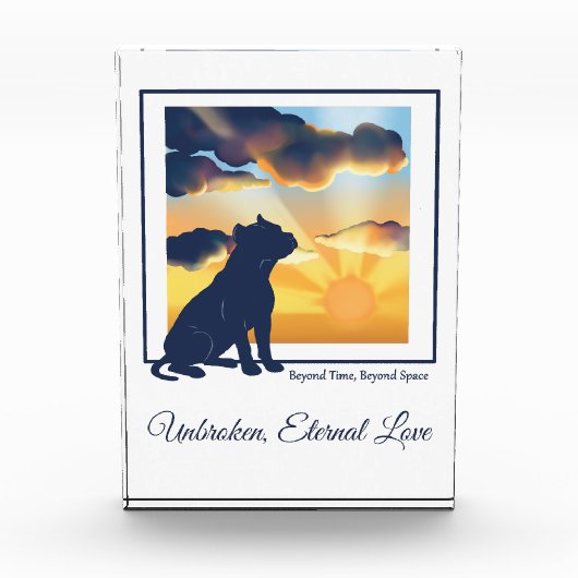 Hunde-Gedenk-Acryl-Fotoblock - Pitbull Fotoblock (Vorderseite)