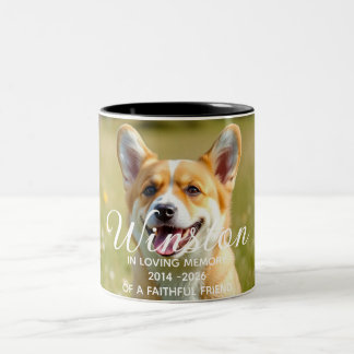 Hunde Gedenken Verlust Denkmal Zweifarbige Tasse