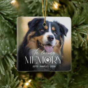 Hunde-Gedenkfoto-Weihnachtsschmuck Keramikornament