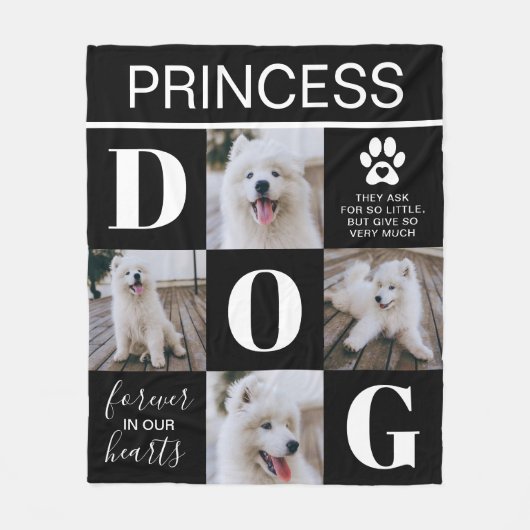 Hunde-Gedenkgeschenk | Pet Loss Foto Fleecedecke (Vorderseite)