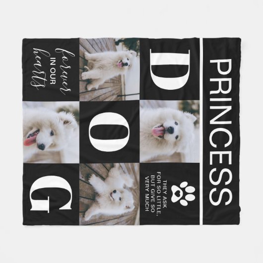 Hunde-Gedenkgeschenk | Pet Loss Foto Fleecedecke (Vorderseite (Horizontal))