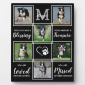 Hunde-Gedenkgeschenk - Pet Loss Monogram, Hund-Sak Fotoplatte (Vorderseite)