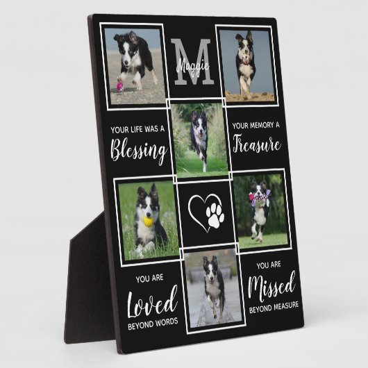 Hunde-Gedenkgeschenk - Pet Loss Monogram, Hund-Sak Fotoplatte (Seite)