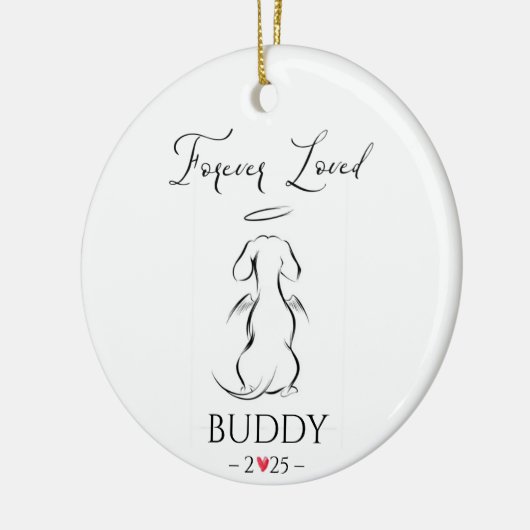 Hunde-Gedenkornament Haustier Personalisiert Keramik Ornament (Links)