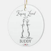 Hunde-Gedenkornament Haustier Personalisiert Keramik Ornament (Links)