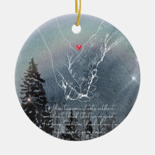 Hunde-Gedenkornament Hund Personalisiert Keramik Ornament (Vorne)