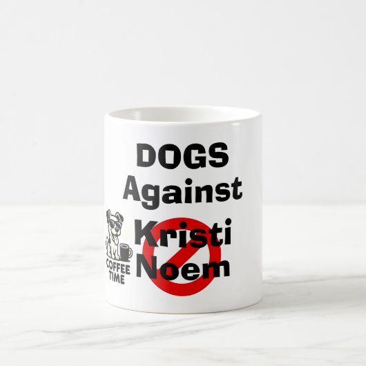 Hunde gegen Kristi Noem Kaffeetasse (Mittel)