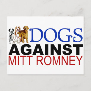 Hunde gegen Mitt Romney Postkarte