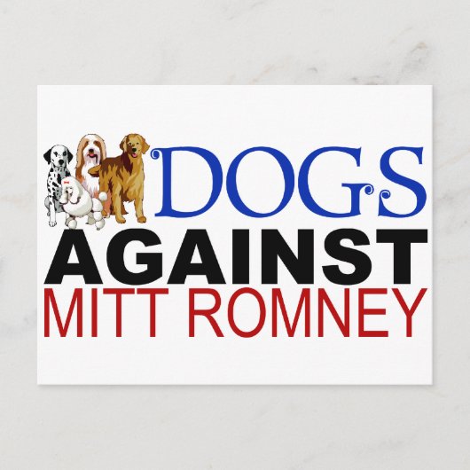 Hunde gegen Mitt Romney Postkarte (Vorderseite)