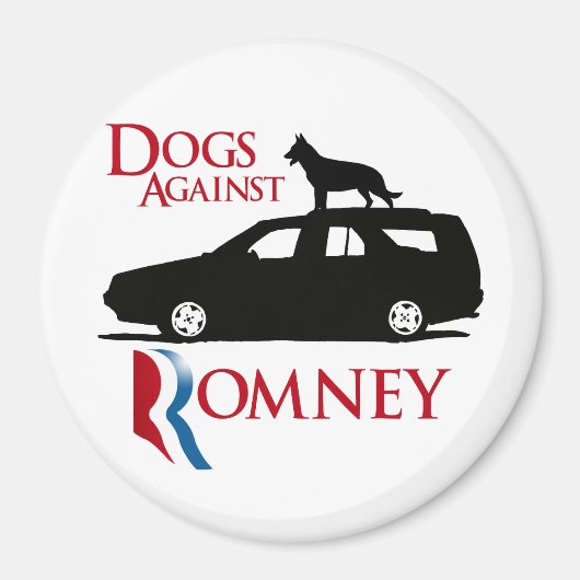 Hunde gegen Romney -.png Magnet (Vorne)